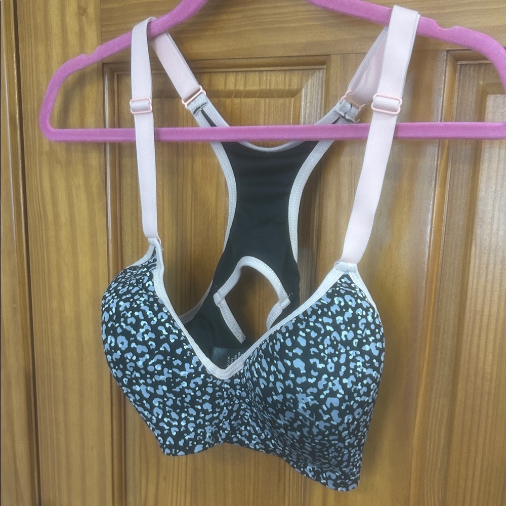 Pro Player Black and Pink Patterned Bra